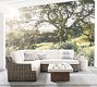 Huntington Wicker 3-Piece Loveseat Slope Arm Outdoor Sectional