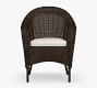 Torrey Wicker Roll Arm Outdoor Dining Chair