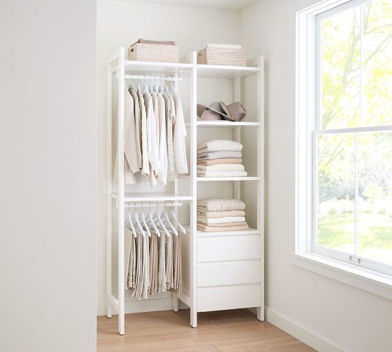 Essential Walk-In Closet by Hold Everything, 4' Hanging System with 3 ...