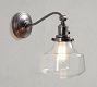 Schoolhouse Glass Curved Arm Sconce