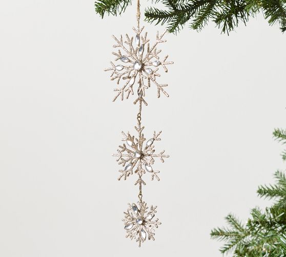Jeweled Snowflakes Ornament | Pottery Barn