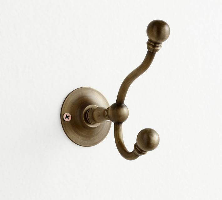 Mercer Double Wall Hook, Polished Nickel | Pottery Barn