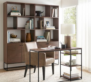 Bradley Open Bookcase With Doors | Pottery Barn