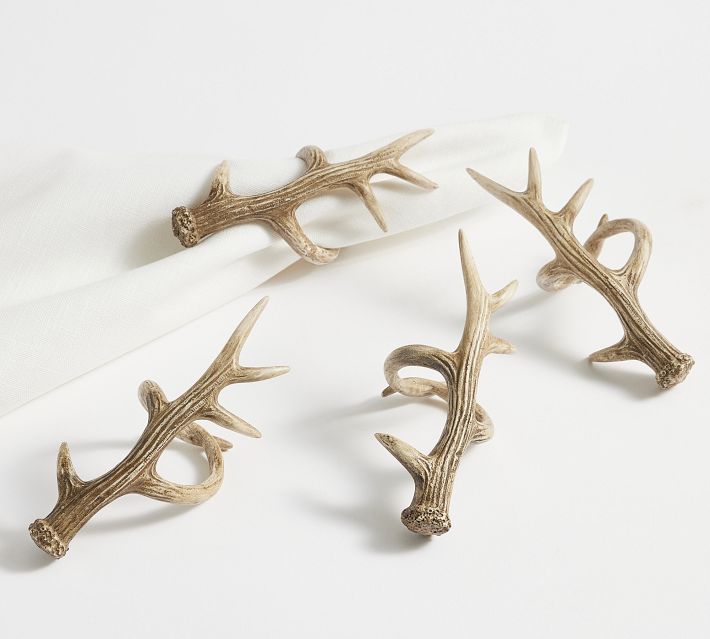 Pottery barn store antler napkin rings