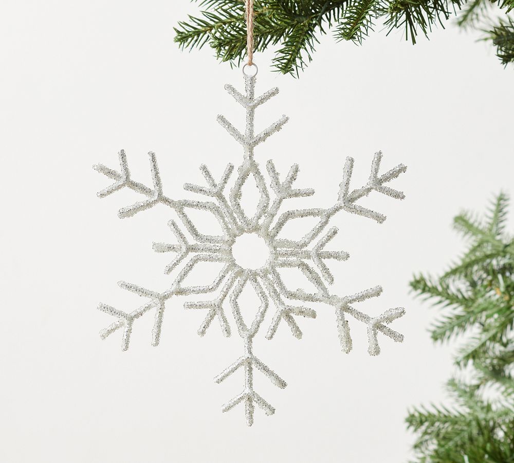 White Glitter Snowflakes Christmas Ornaments 1411520
