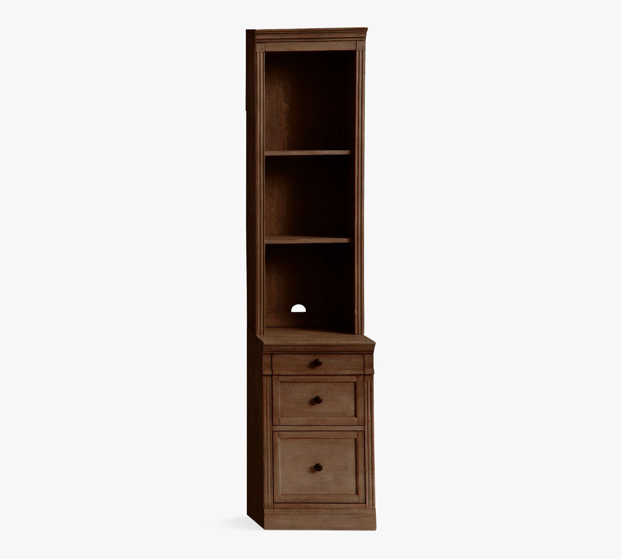 Livingston Narrow Bookcase with Cabinet (17.5")