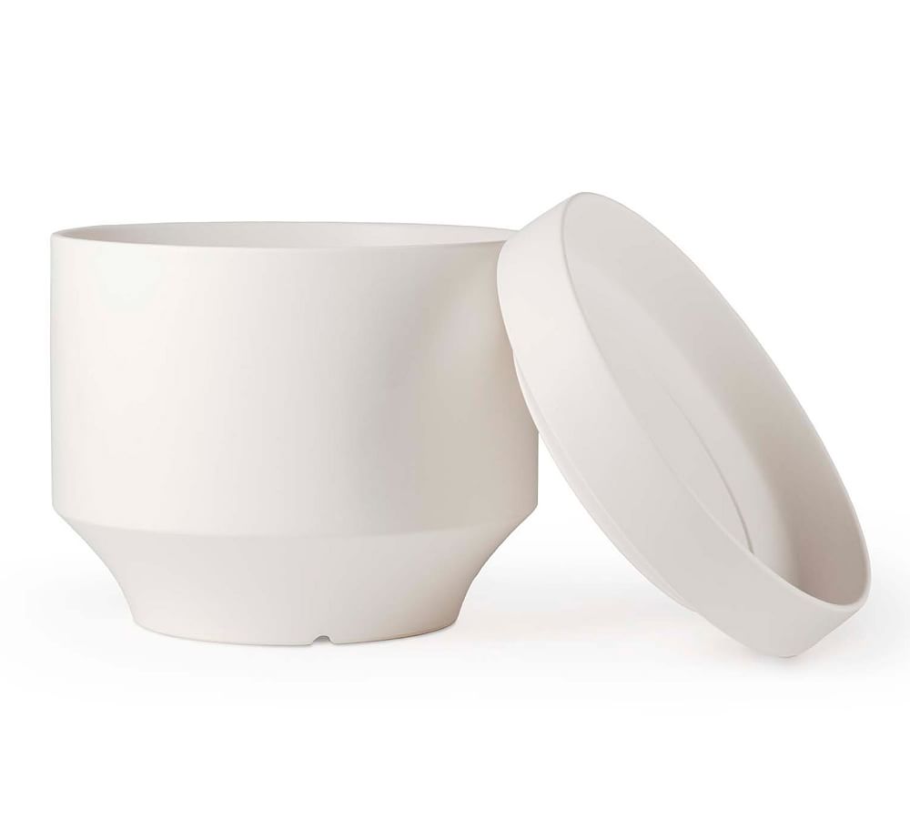 Modern White Ceramic Planter Pottery Barn   Modern White Ceramic Planter 1 L 