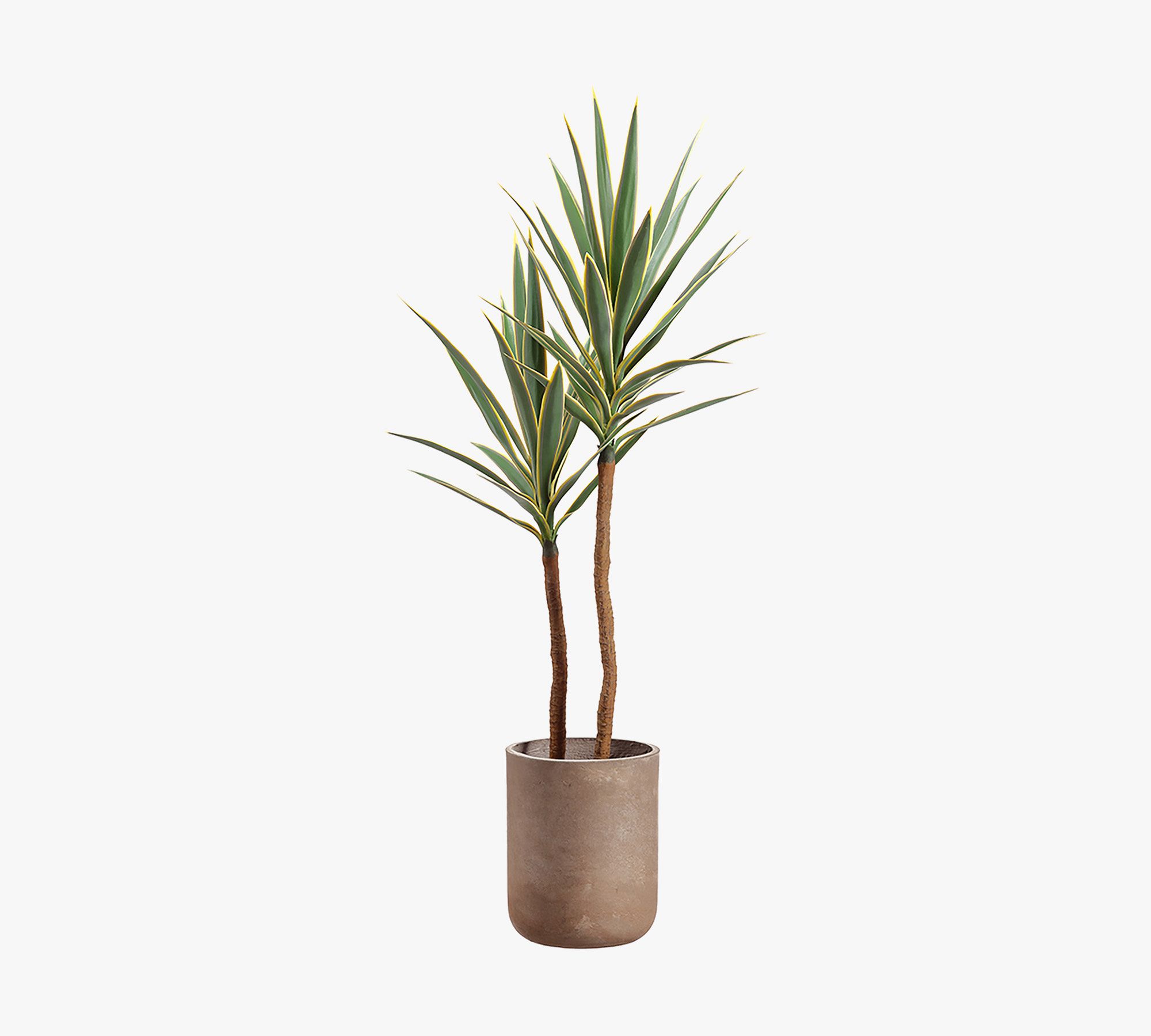 Faux Yucca Tree In Cement Pot