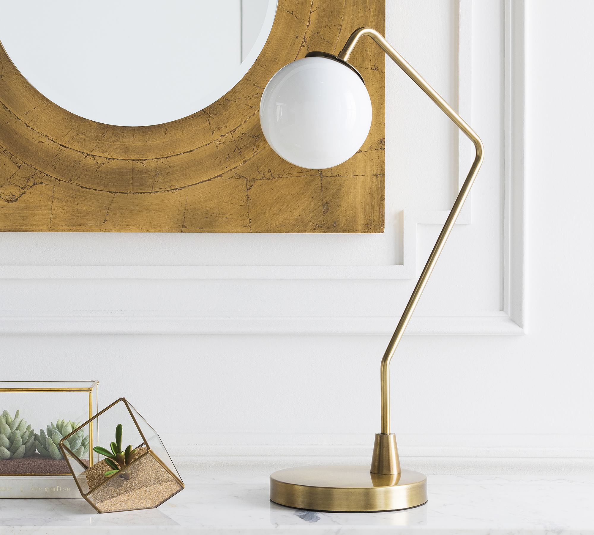 Gabor Metal & Hand-Blown Glass Task Lamp
