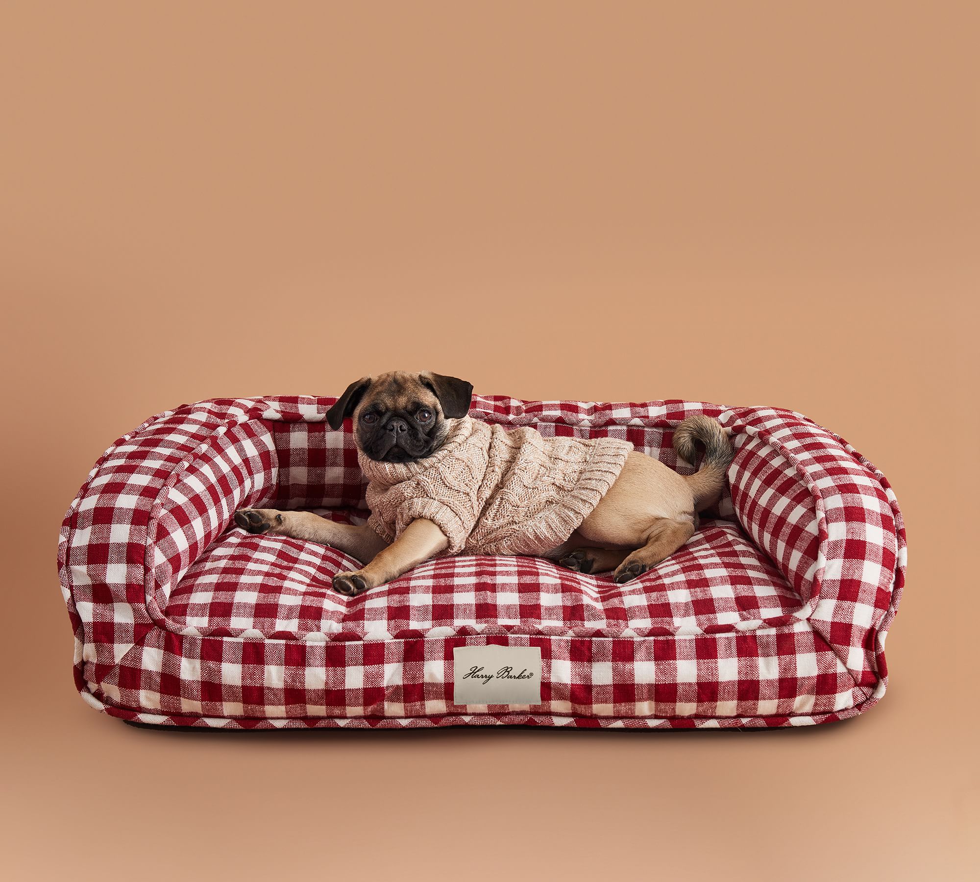 Buffalo Check Lounger Pet Bed - Red