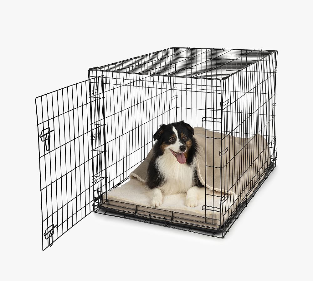Luxury Microsuede Washable Pet Crate Bed - TAN, SIZE MEDIUM
