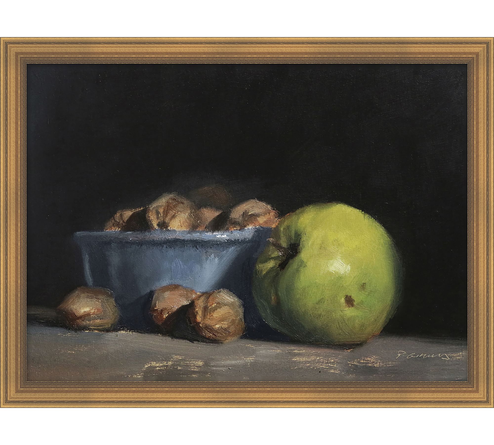Apples & Chestnuts Still Life Framed Canvas