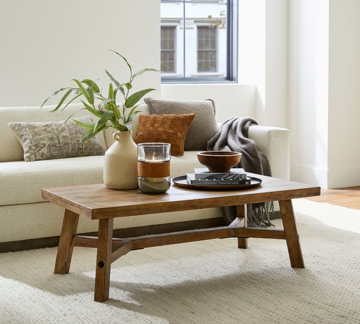 Coffee Table with Storage End Table Rustic Solid Teak Wood