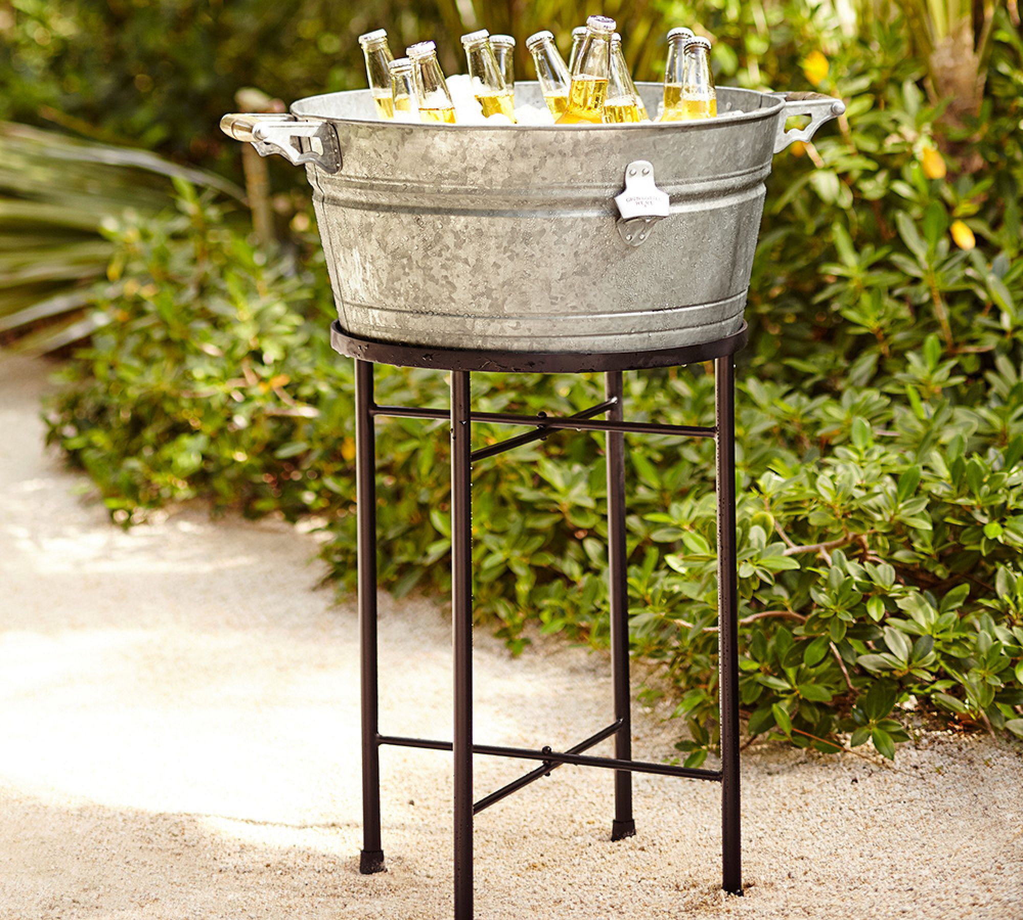 Galvanized Metal Party Bucket & Stand