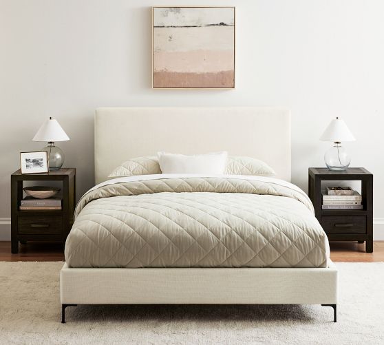 Jake Upholstered Square Platform Bed | Pottery Barn