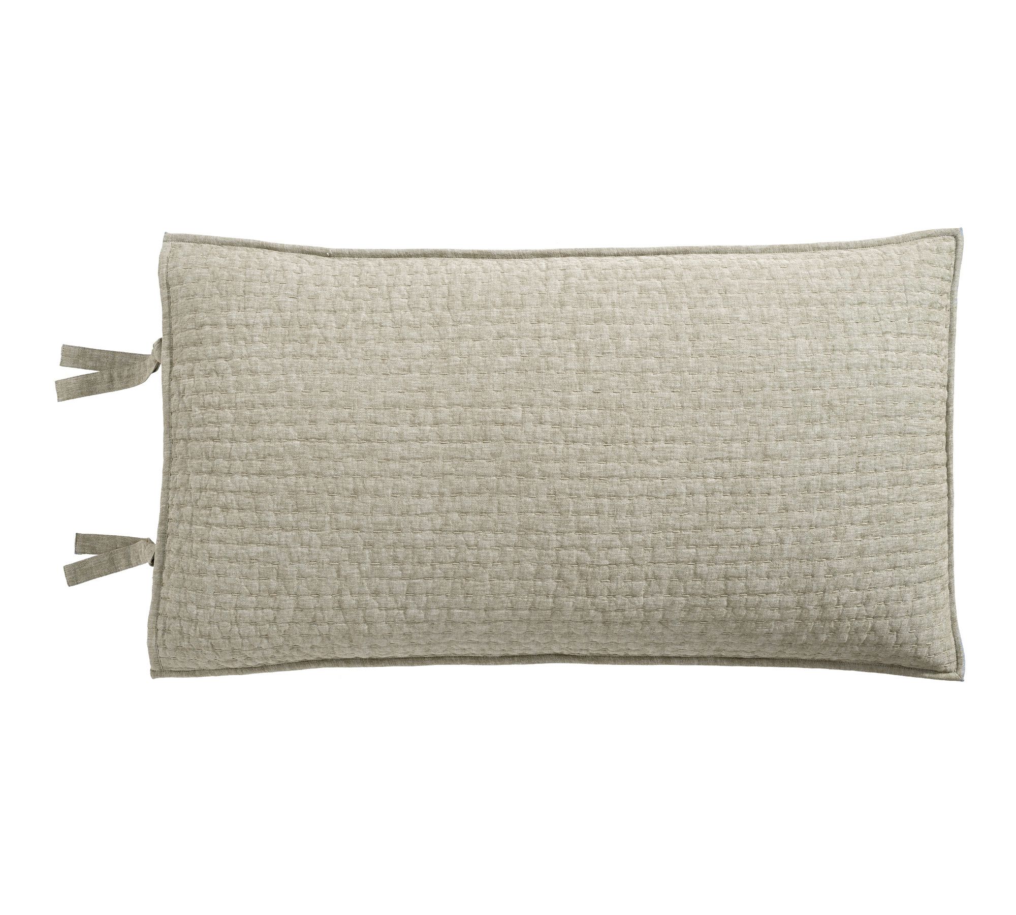 Pick-Stitch Handcrafted Cotton/Linen Quilted Sham