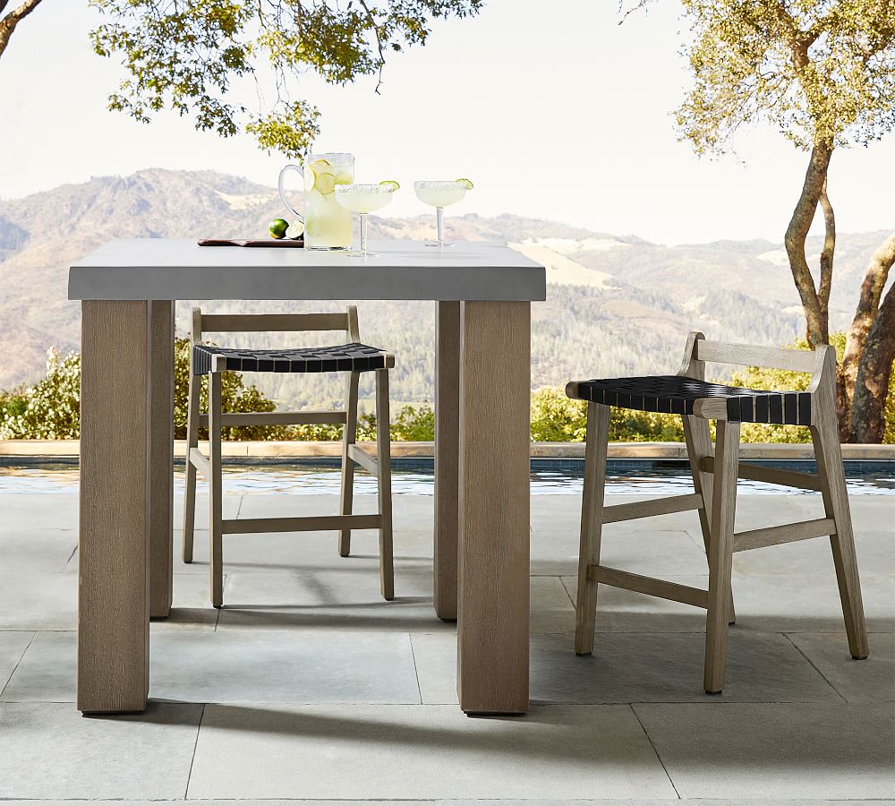 Abbott Concrete &amp; Acacia Outdoor Counter Height Table (40&quot;)