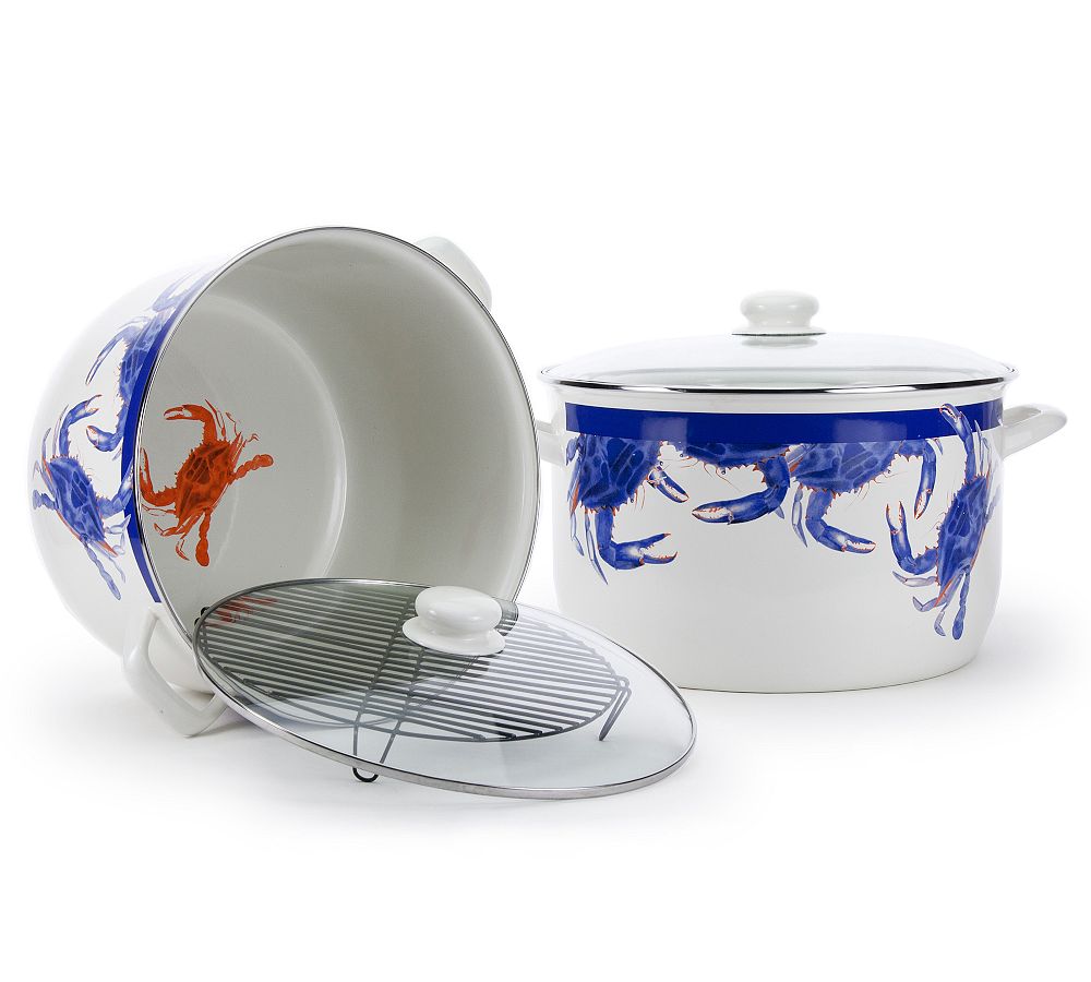 Golden Rabbit Blue Crab Enamel Collection | Pottery Barn