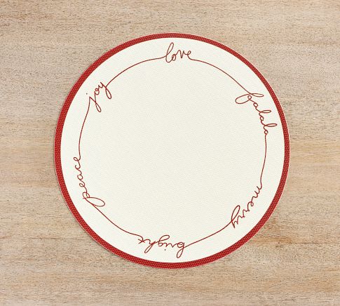 Holiday Sentiment Embroidered Cotton Table Runner | Pottery Barn