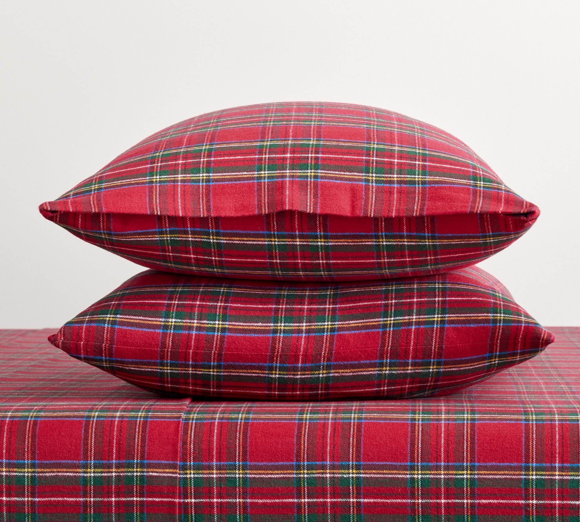 Stewart Plaid Flannel Pillowcases - Set of 2