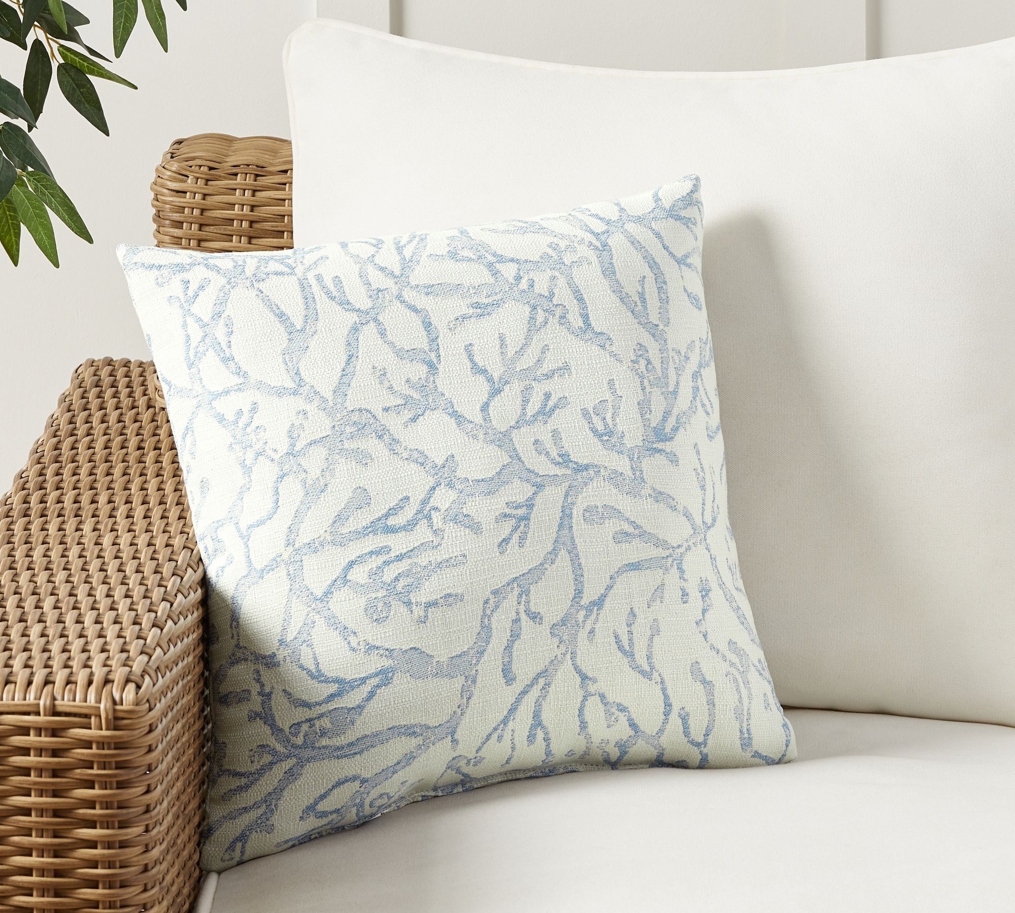 Performance Coral Jacquard Outdoor Pillow