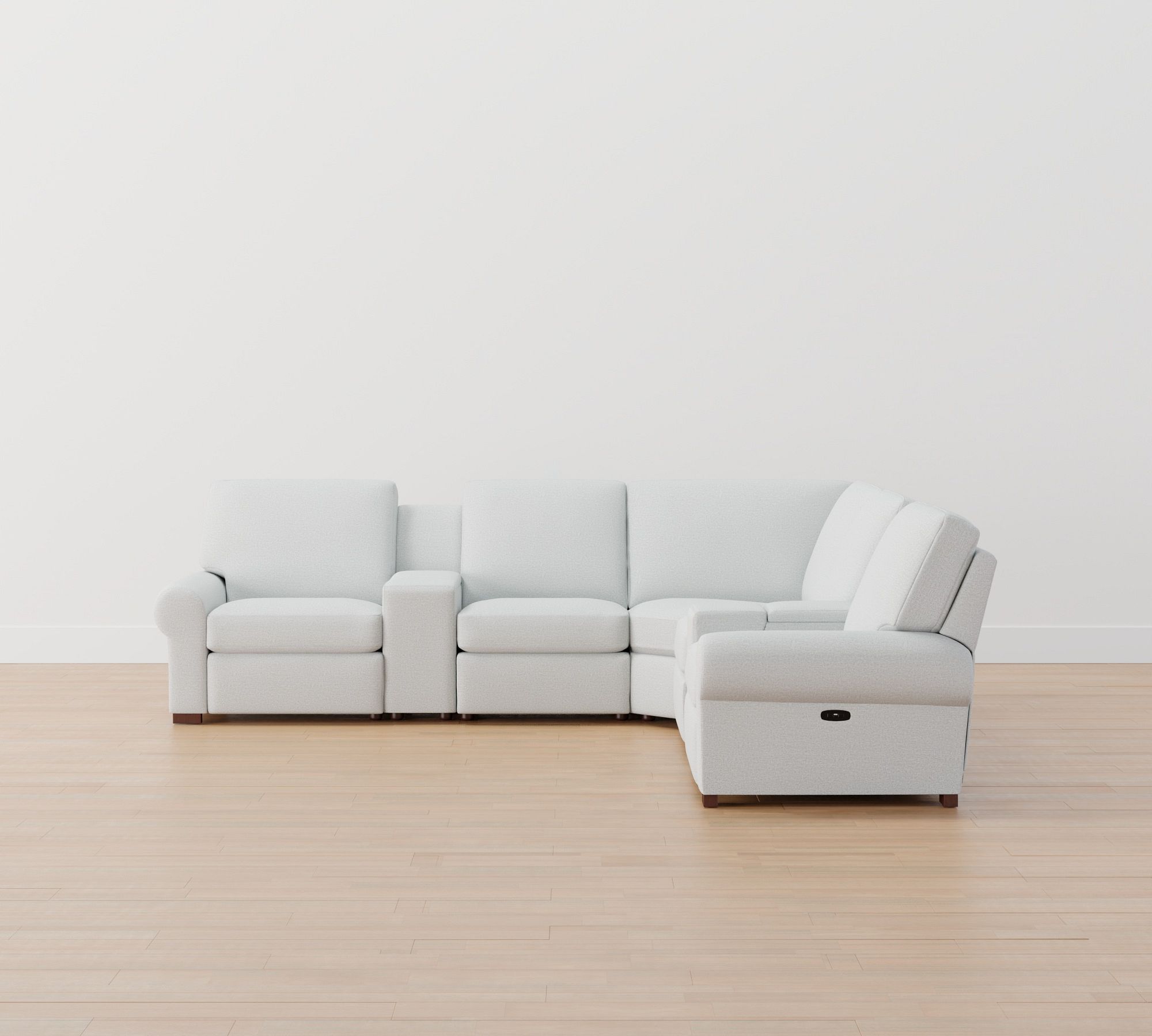 Turner Roll Arm Power Reclining L-Shaped Sectional - Storage Available (117"–129")