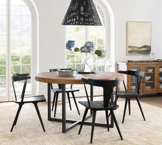 Malcolm Round Extending Dining Table (76") Pottery Barn