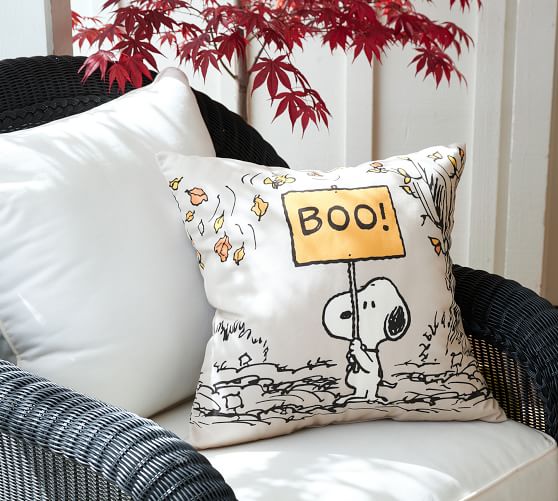 Peanuts™ Snoopy™ Boo! Outdoor Pillow Pottery Barn