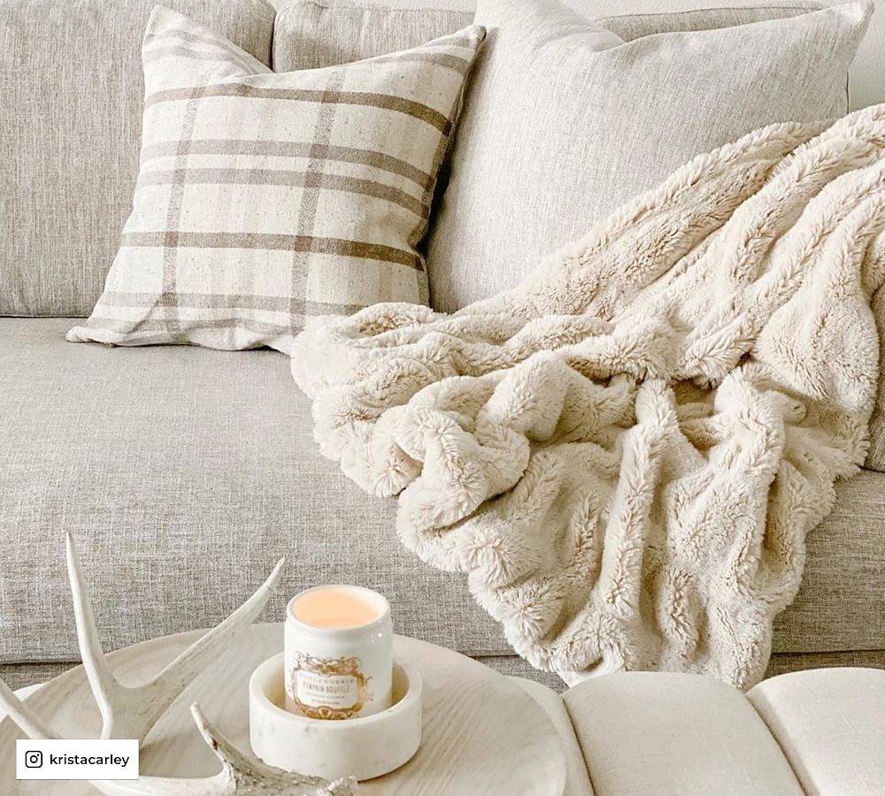 Faux Fur Ruched Throw Blankets Pottery Barn