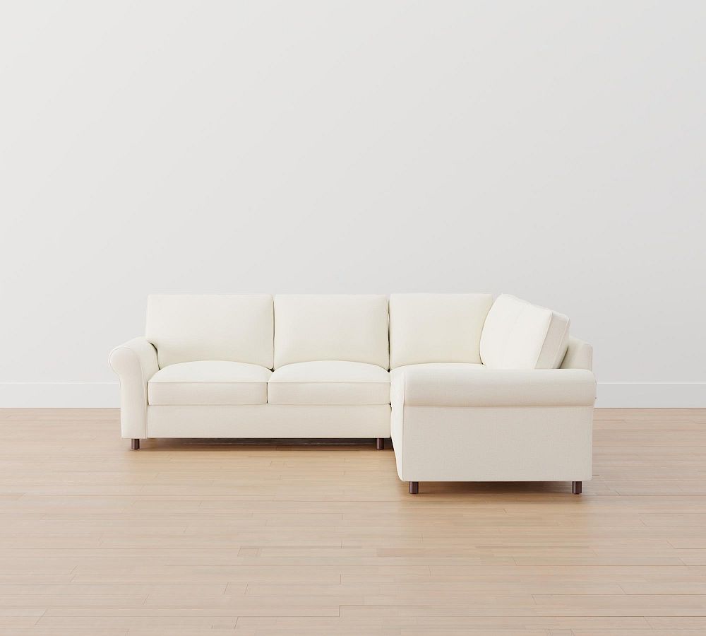 PB Comfort Roll Arm 3-Piece L-Shaped Sectional