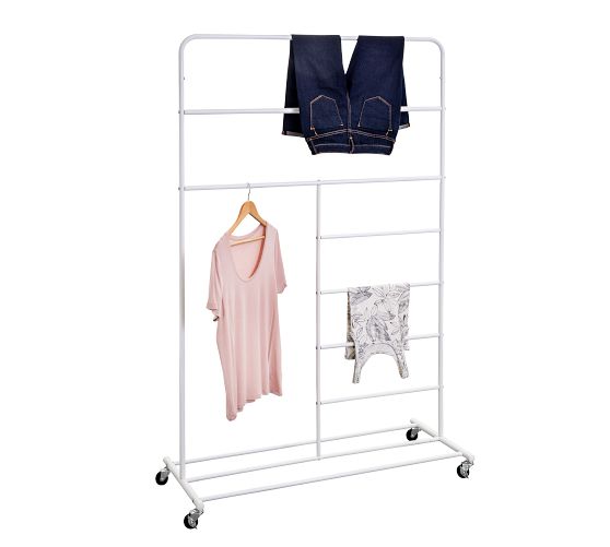Multi-Section Rolling Laundry Drying Rack | Pottery Barn
