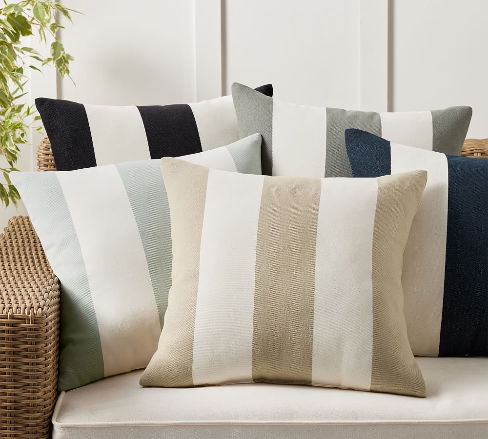 Classic Striped Outdoor Throw Pillow
