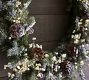 Lit Faux Frozen Pine & White Berry Wreath &amp; Garland