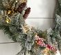 Lit Faux Frosted Pine and Berries Wreath &amp; Garland