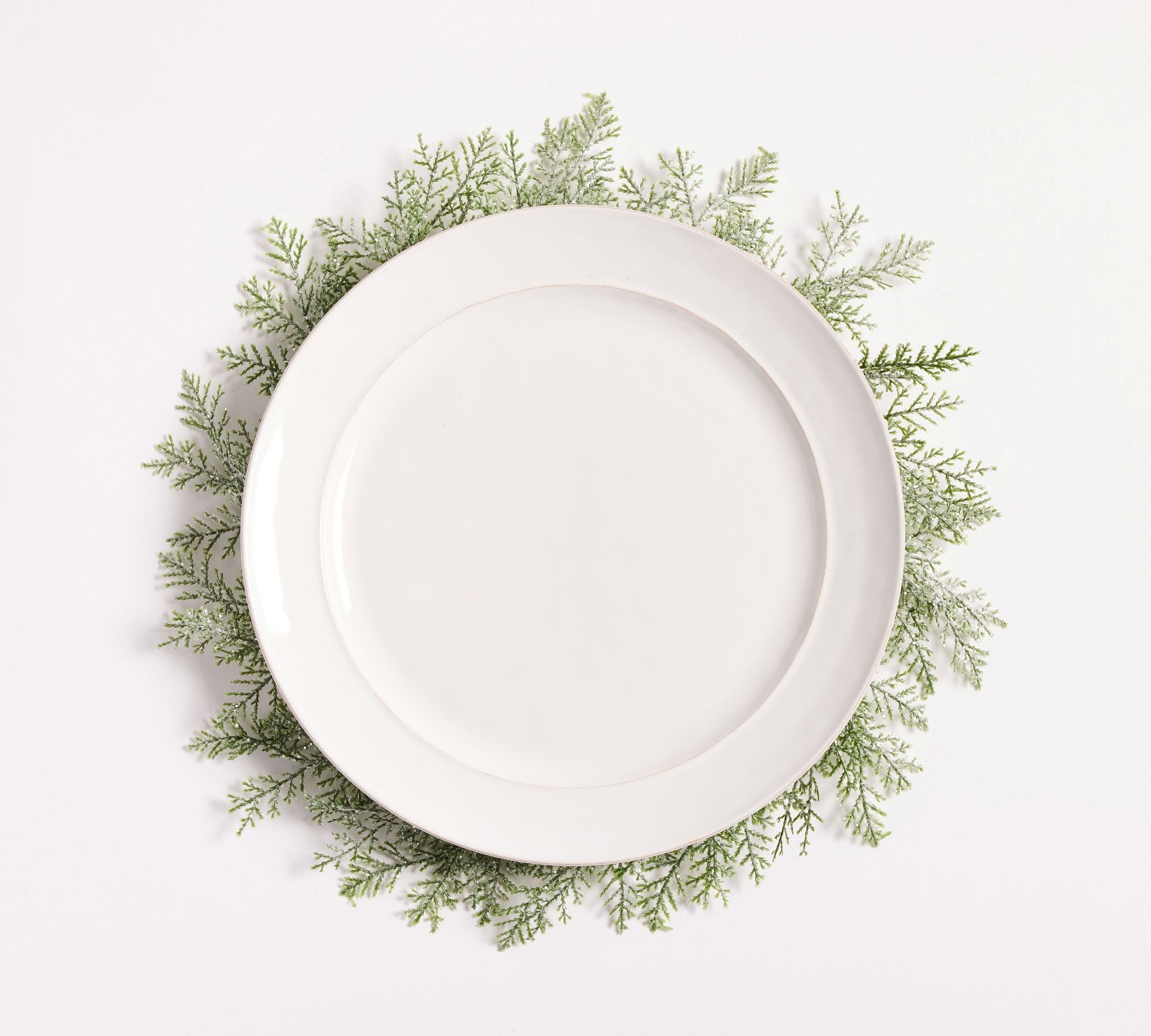 Snowy Wreath Chargers - Set of 4