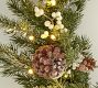 Lit Faux Frozen Pine & White Berry Wreath &amp; Garland