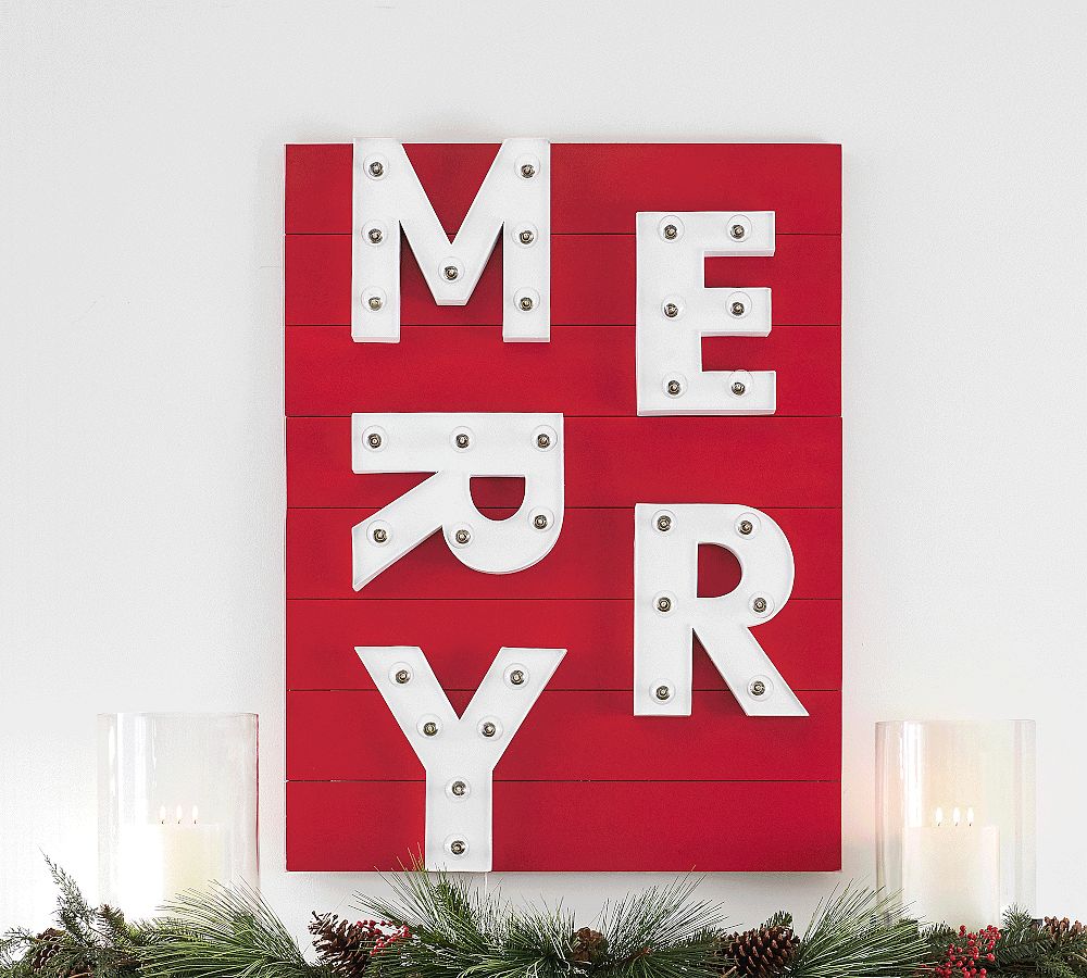 Marquee Merry Sign