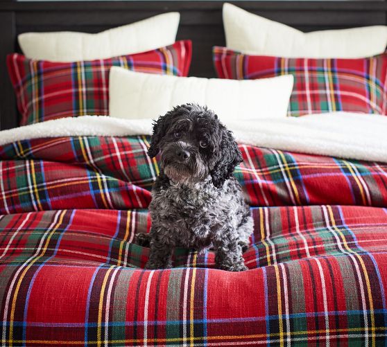 Edinburgh Full RED Tartan Plaid Reversible Cotton Duvet Set Quilt Cover :  : Home