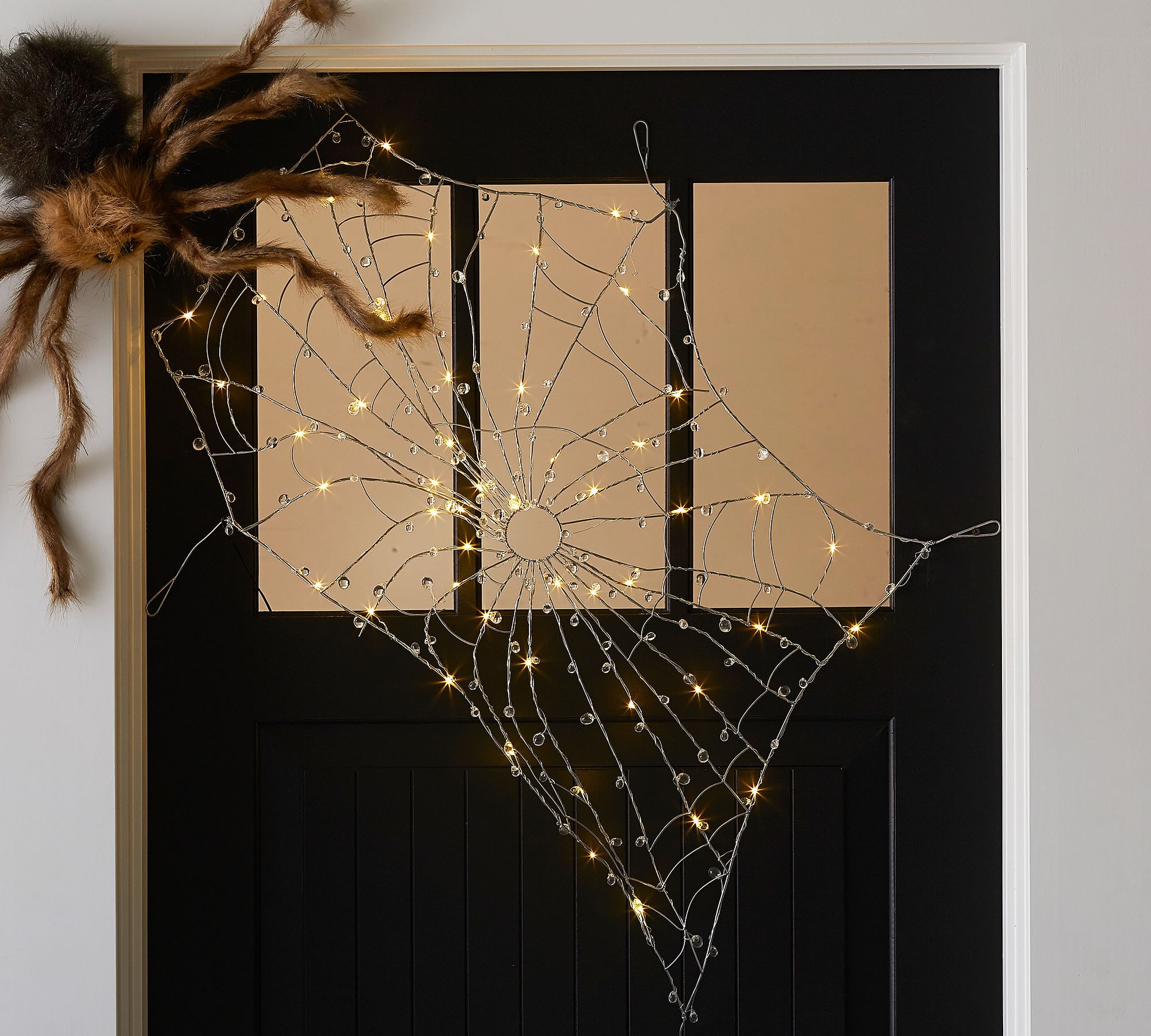 Lit Crystal Spider Web