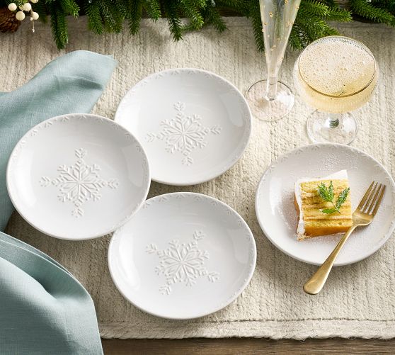Fair Isle Embossed Appetizer Plates Set of 4 Pottery Barn