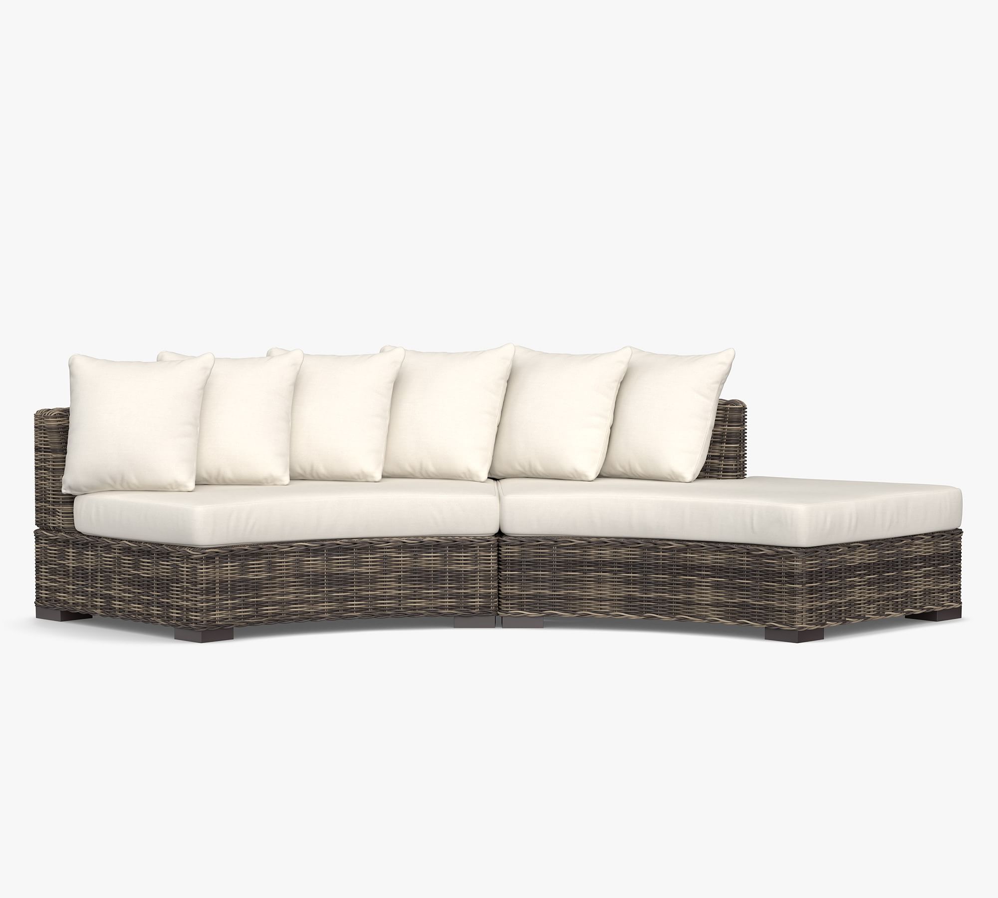 Huntington Wicker Rounded Outdoor Sectional Set (137")
