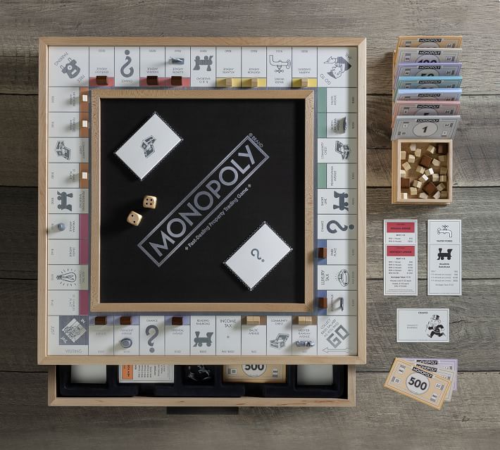 Old wooden monopoly deals game