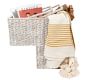 Delilah White Stair Basket With Handles