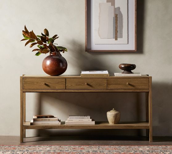 60 console deals table with drawers