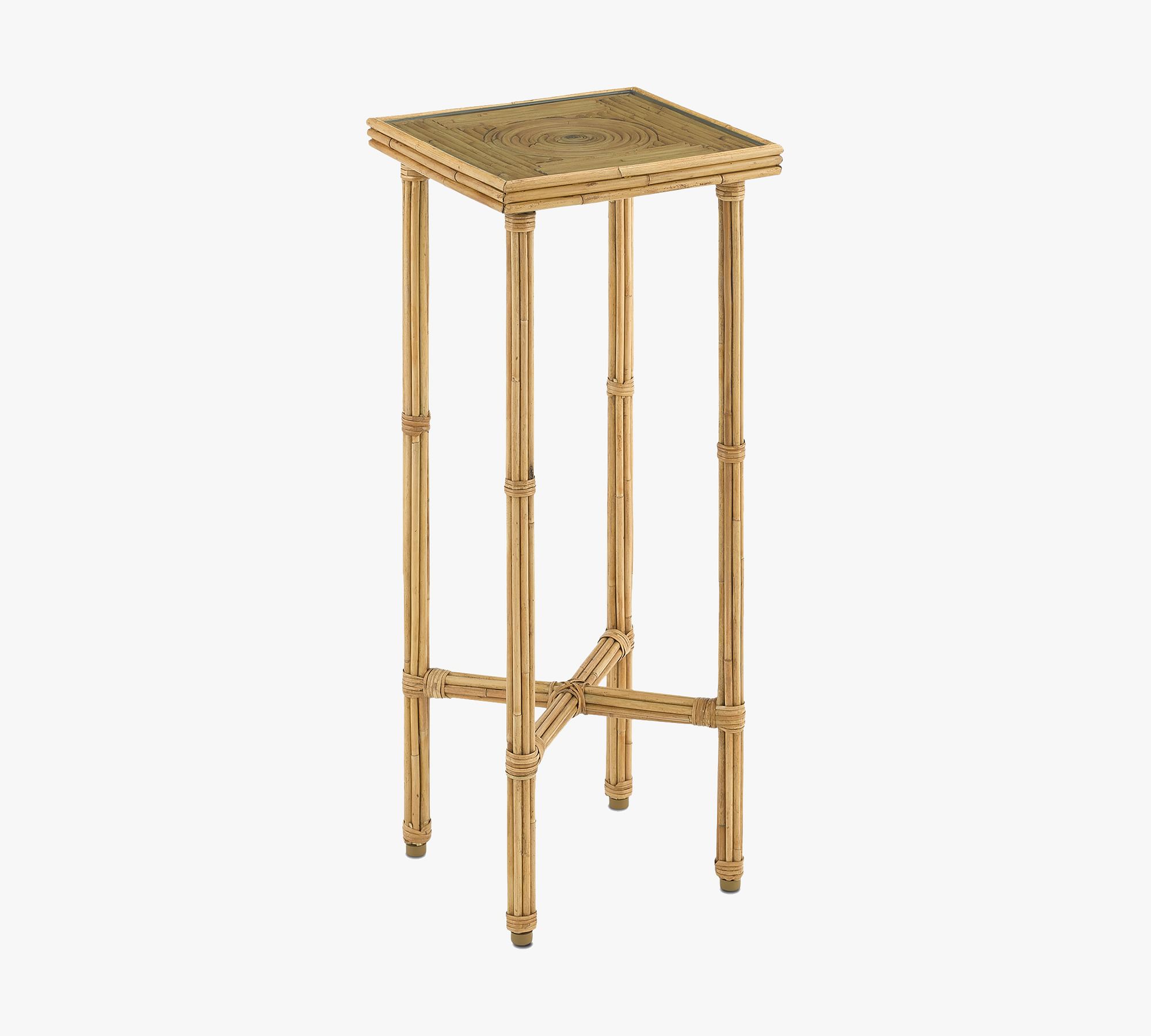 Clement Square Rattan Accent Table (10")