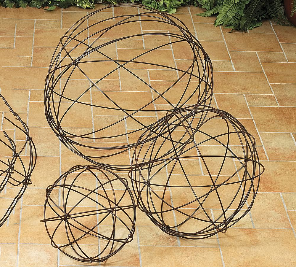Wire Garden Spheres - Set of 3