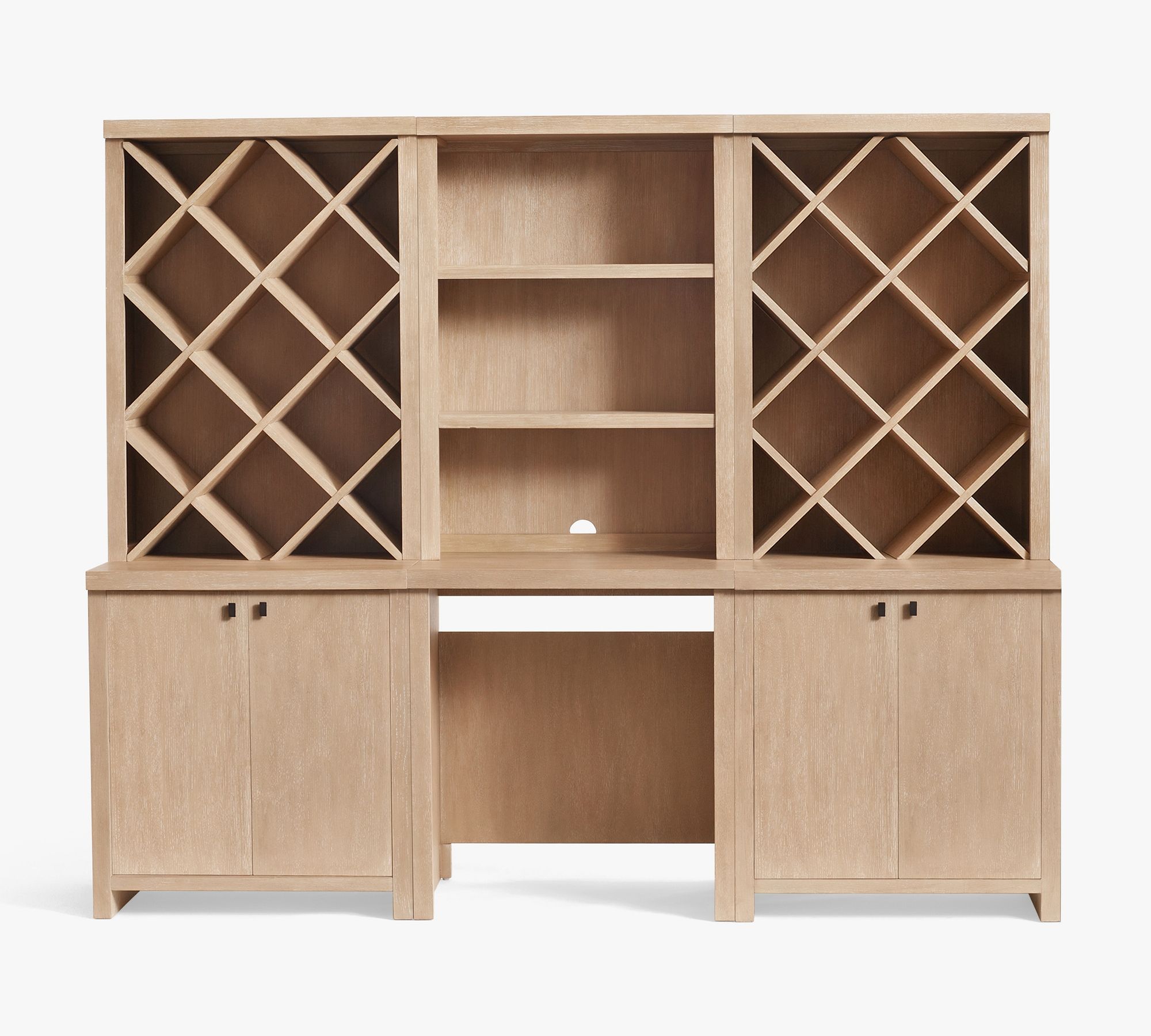 Modern Farmhouse 102" Wine Storage with Cabinets