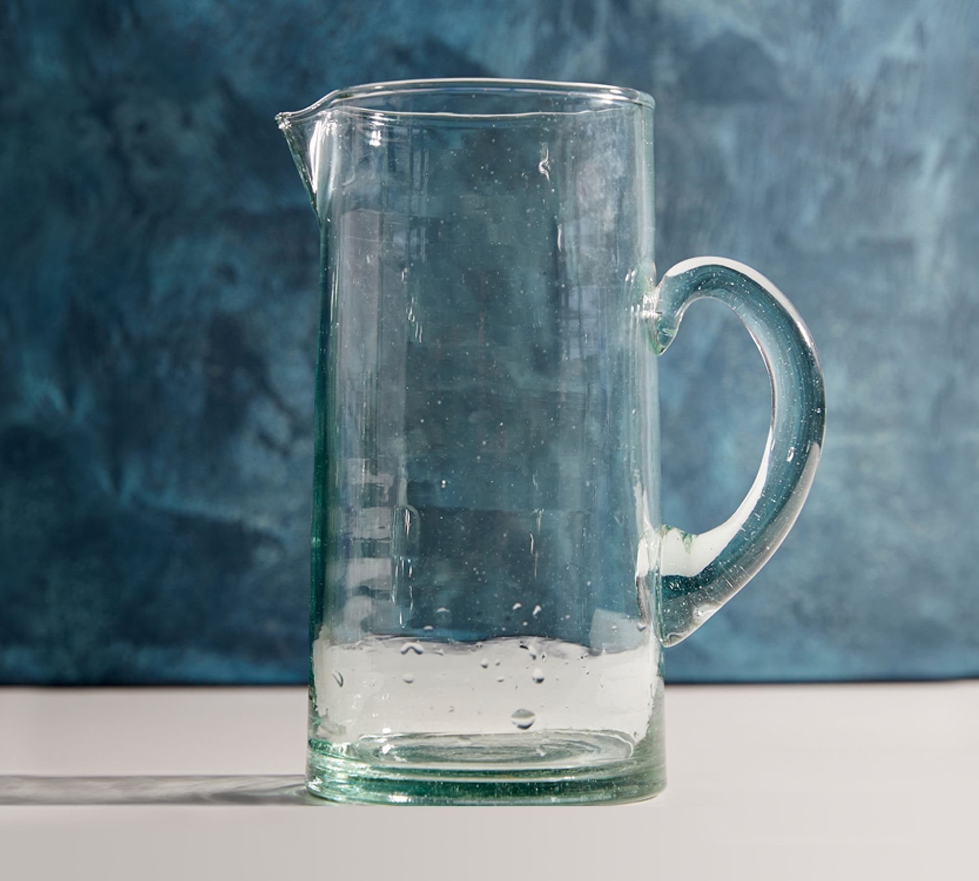 Moroccan Handcrafted Recycled Glass Pitcher