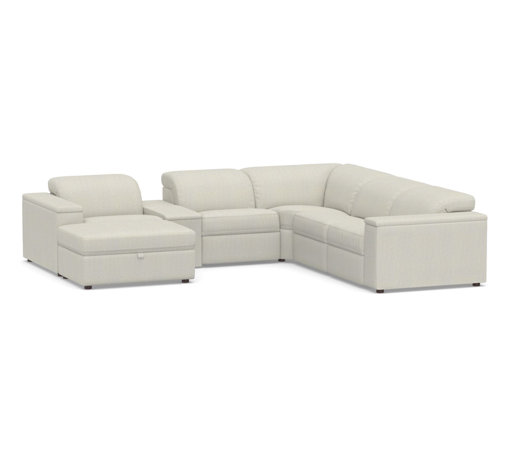 Ultra Lounge Square Arm 7-Piece Reclining Wedge Sectional (130")
