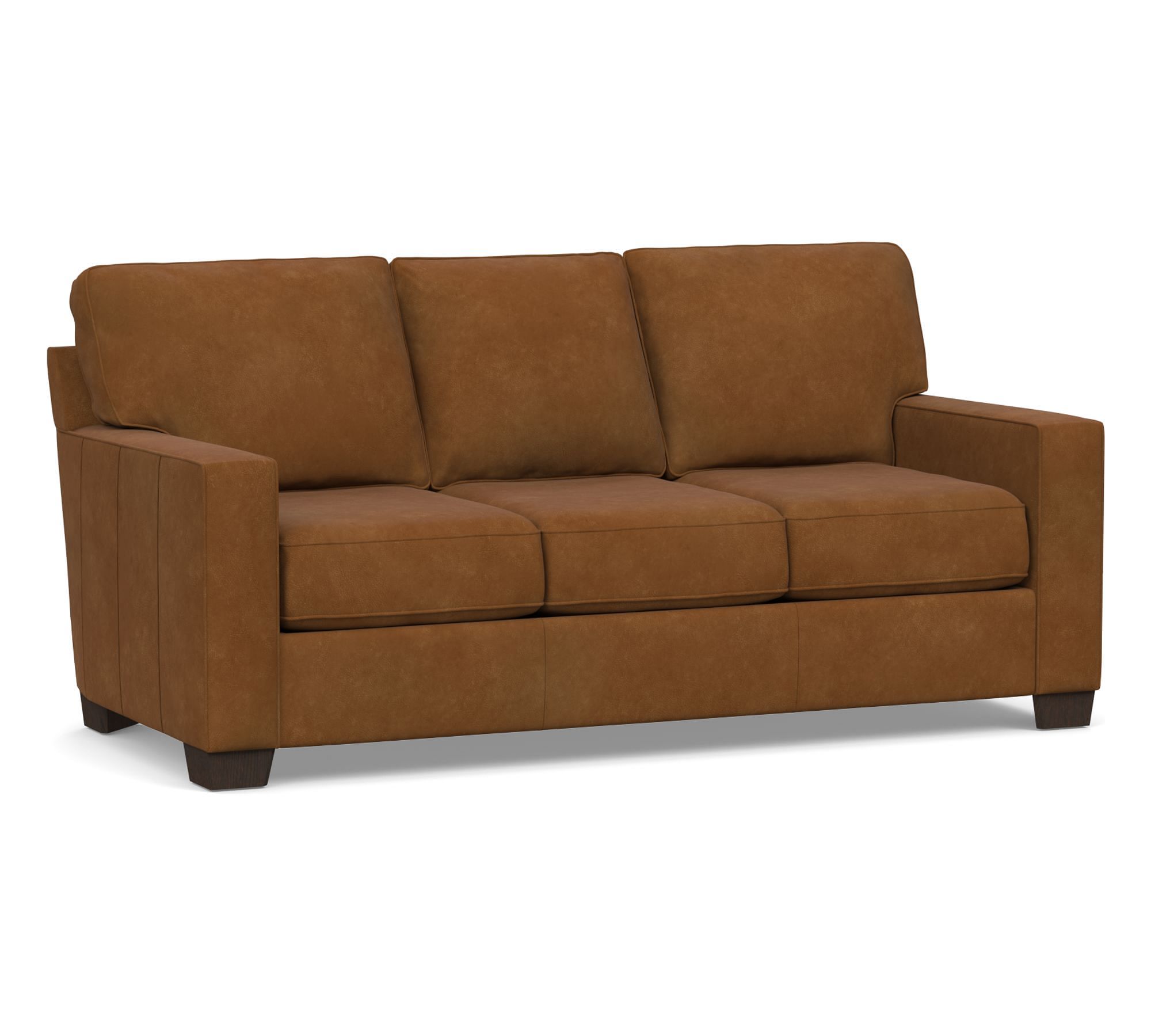 Buchanan Square Arm Leather Sofa (78"–90")